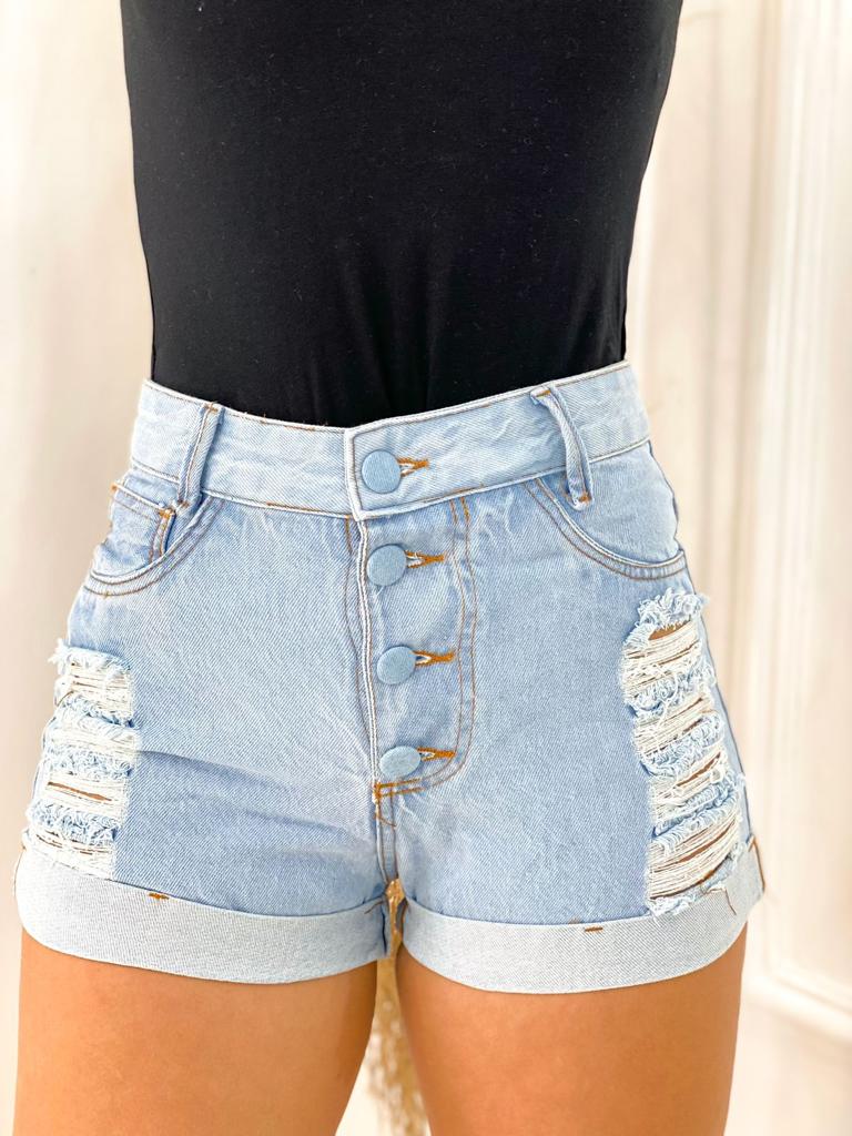 Short Jeans Moda Premium Feminino - Cós e Cintura Altos