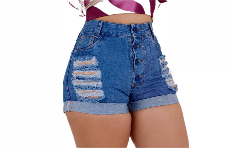 Short Jeans Feminino destroyed